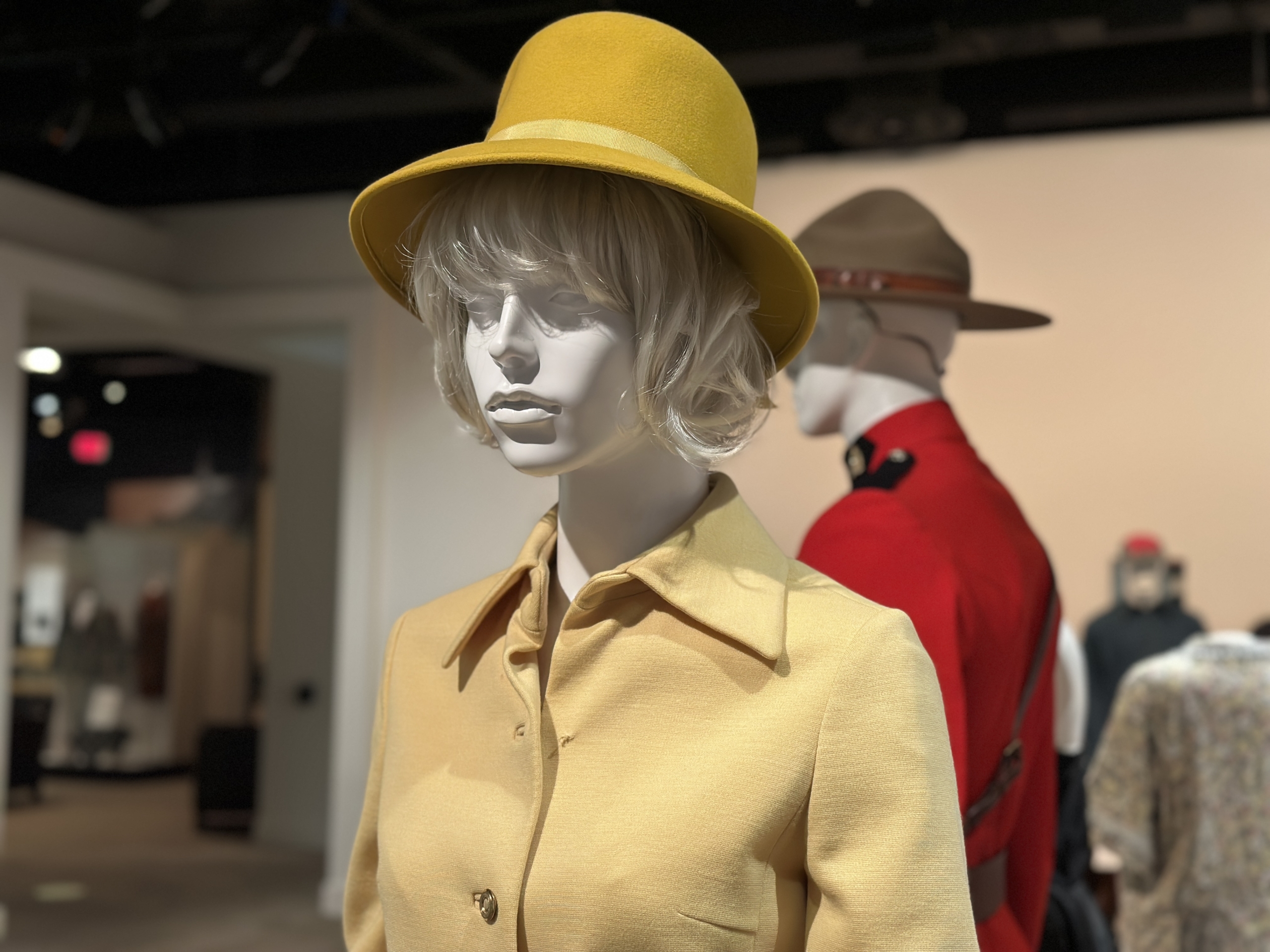 Hazel Flewwelling museum opening outfit yellow