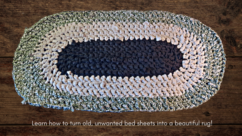 Learn how to turn old, unwanted bed sheets into a beautiful rug!